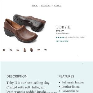 Born ‘Toby’ Brown Leather slip on Clogs 10EU 42